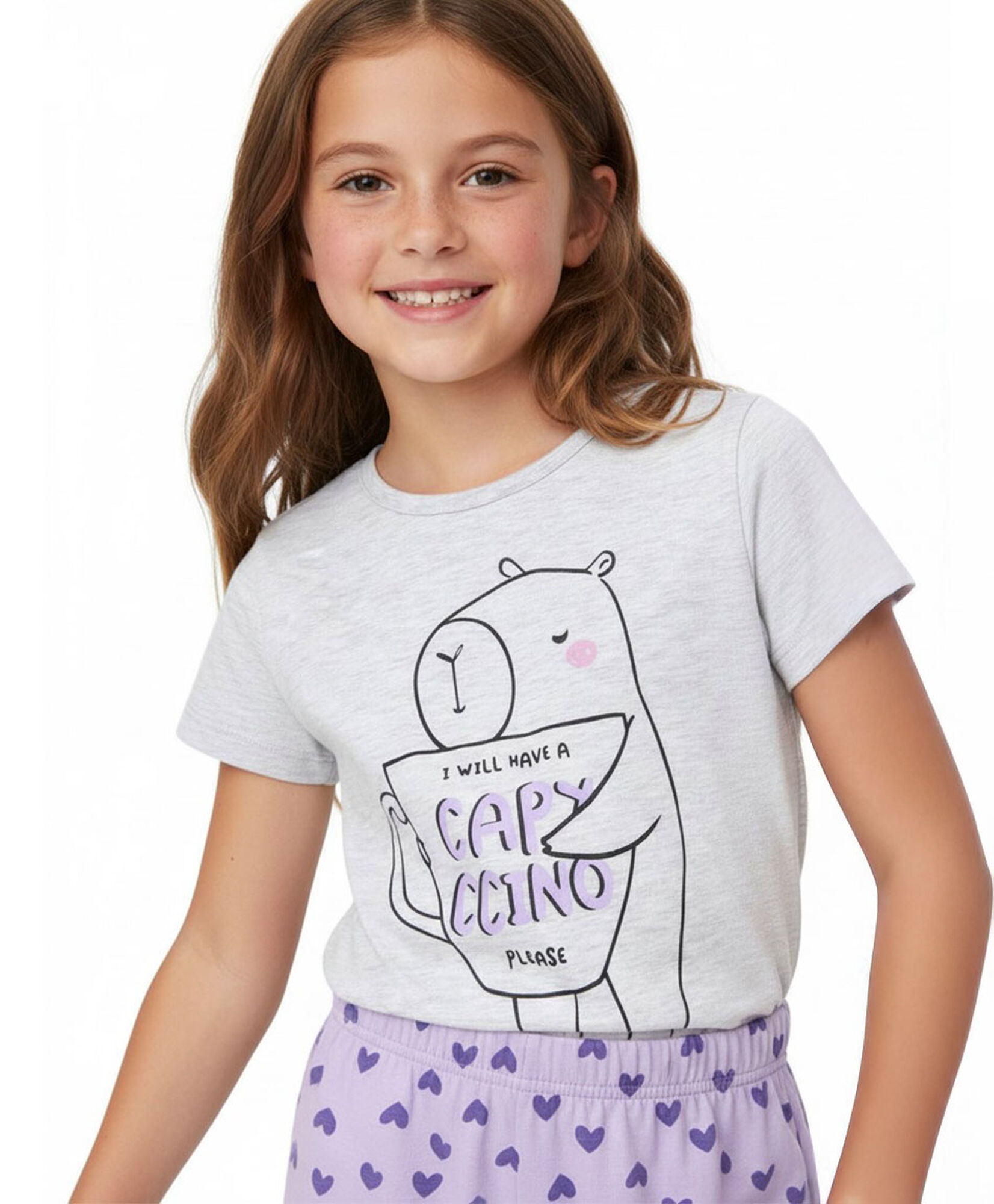 Pijama niña capibara corazones Pijama niña capibara corazones