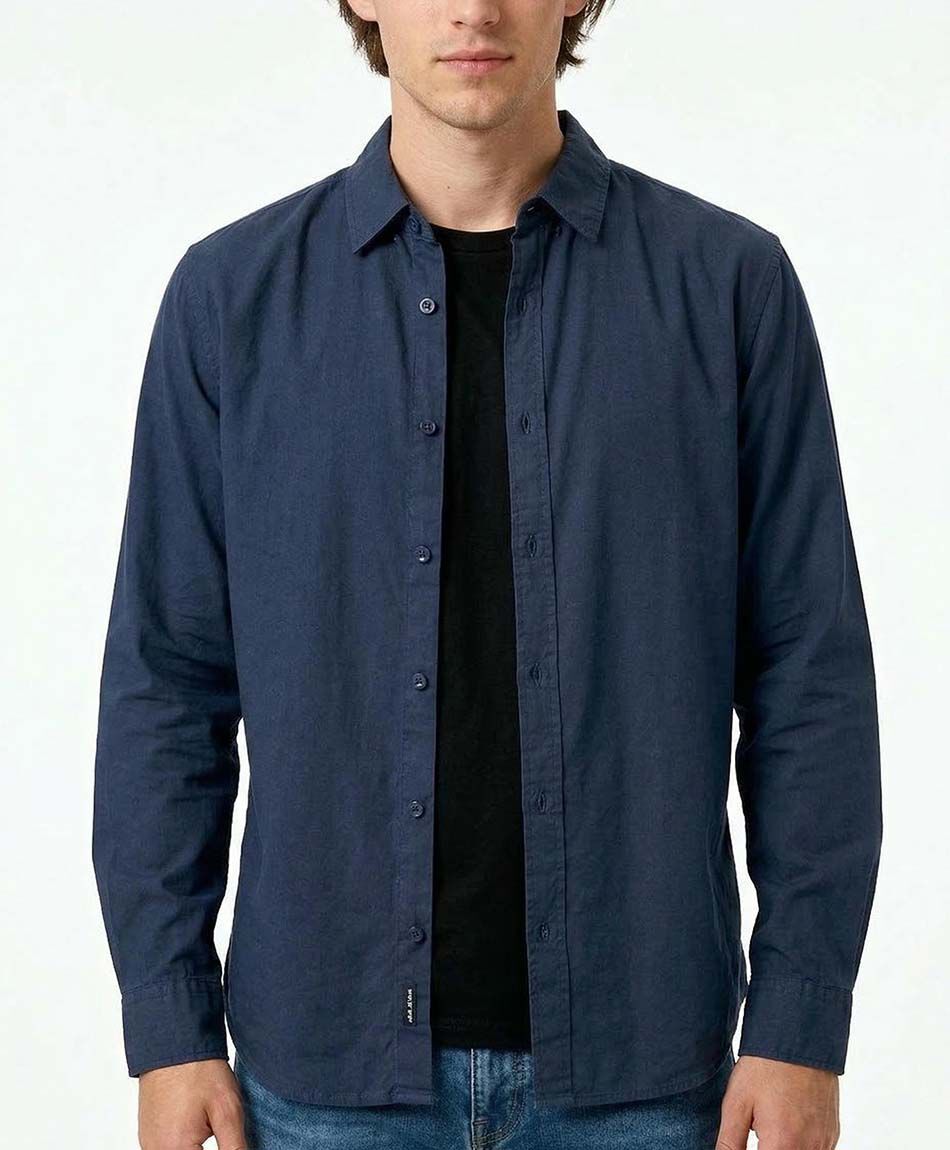 Camisa hombre lisa azul