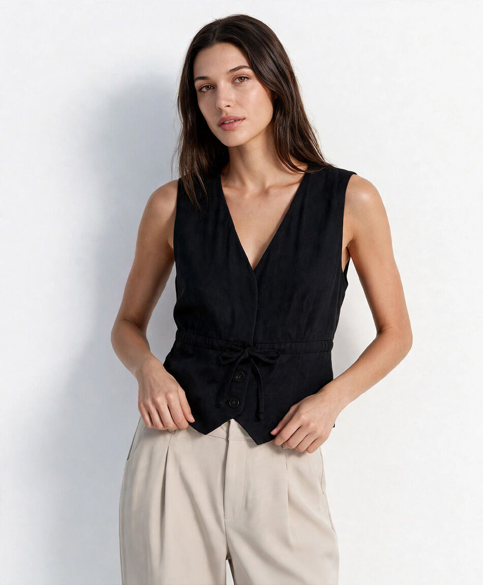 Vest mujer corte cintura