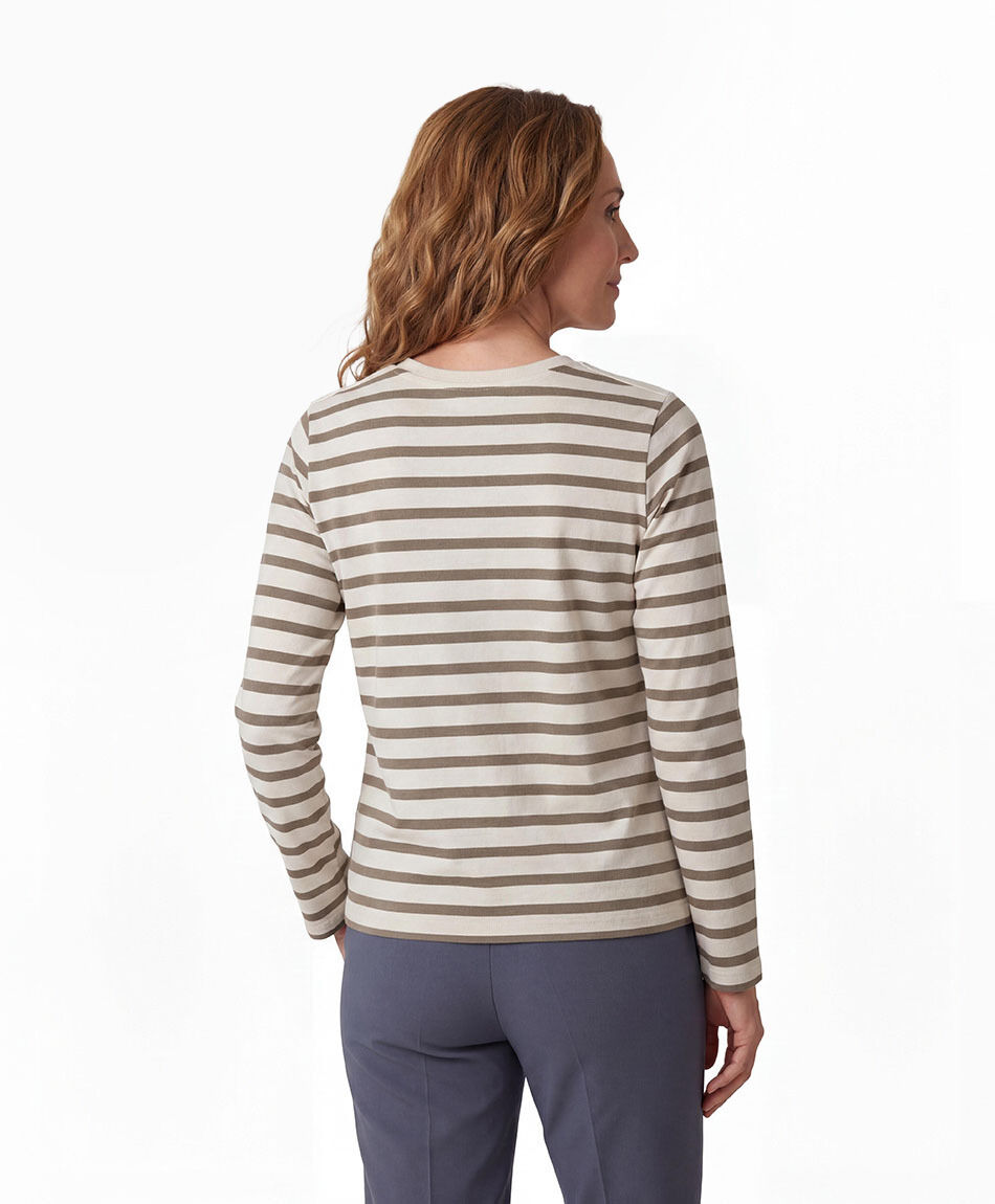 Polera mujer rayas bicolor