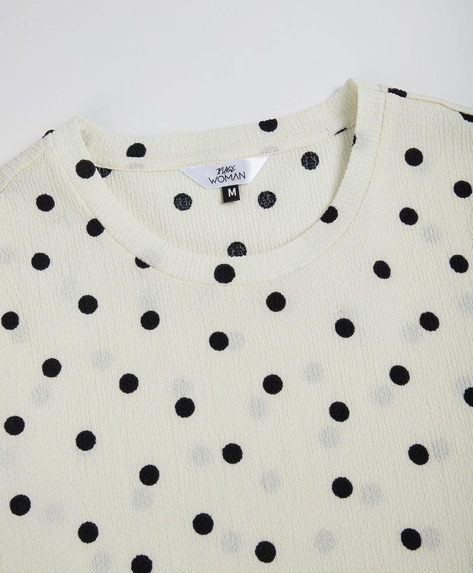 Polera mujer lunares elasticada