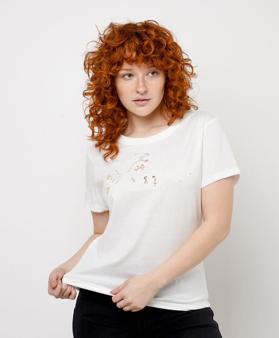 Polera mujer bordado calado