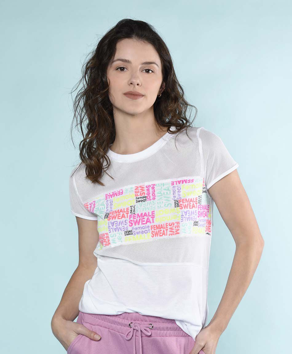 Polera deportiva manga corta cuello redondo