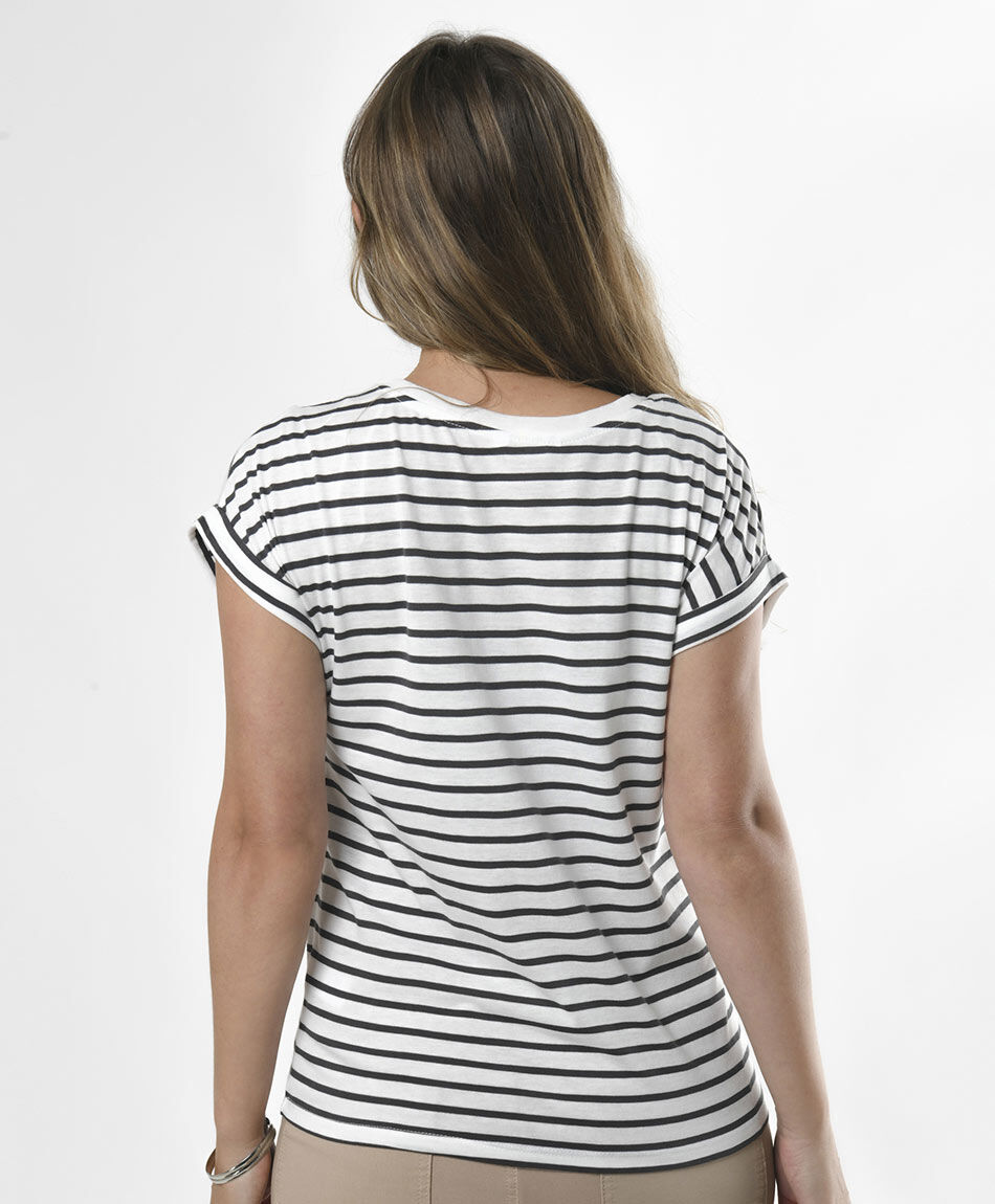Polera mujer estrella y l&iacute;neas