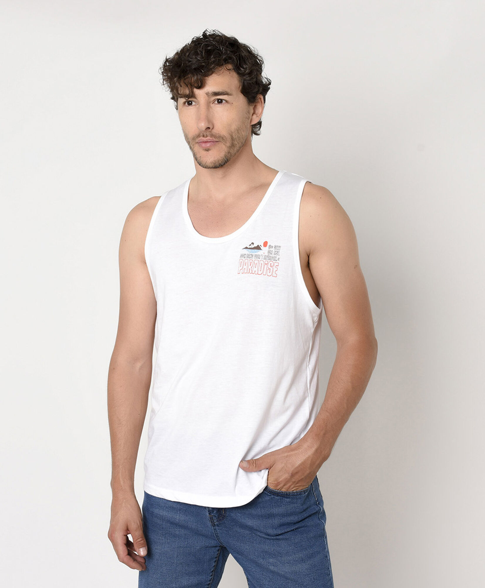 Polera hombre paradise sin mangas Polera hombre paradise sin mangas