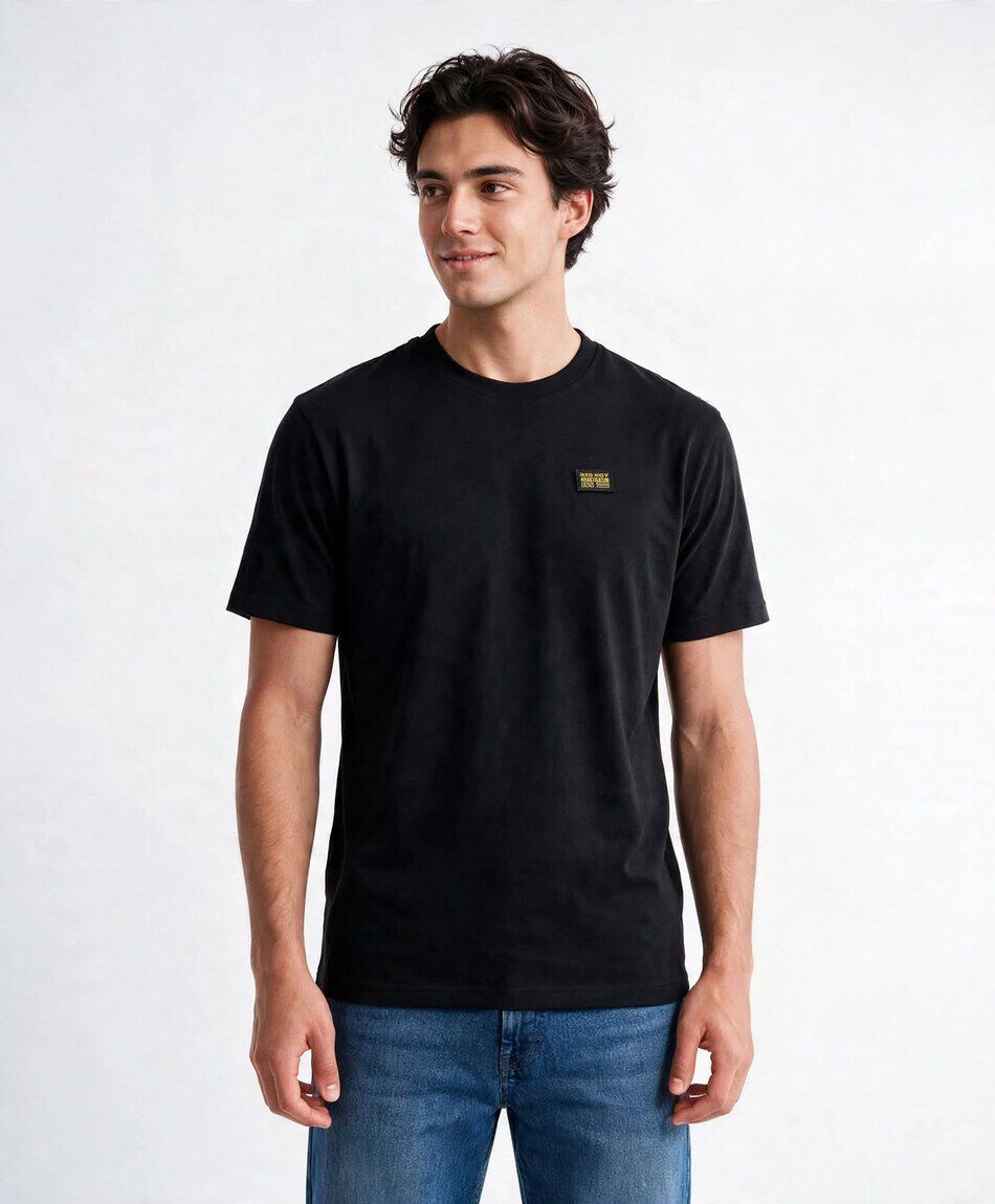 Polera hombre lisa logo