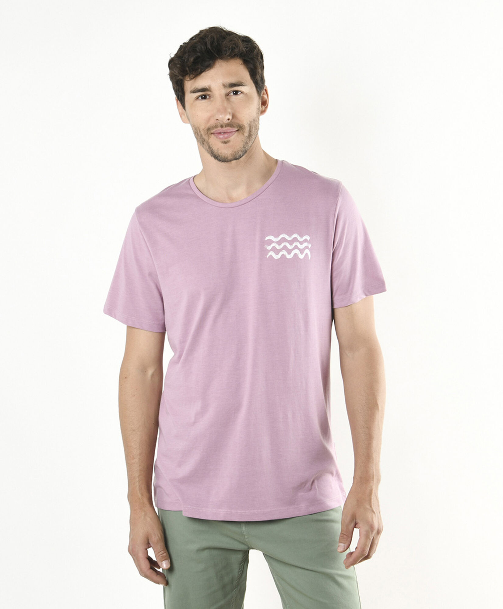 Polera hombre doble estampado olas Polera hombre doble estampado olas