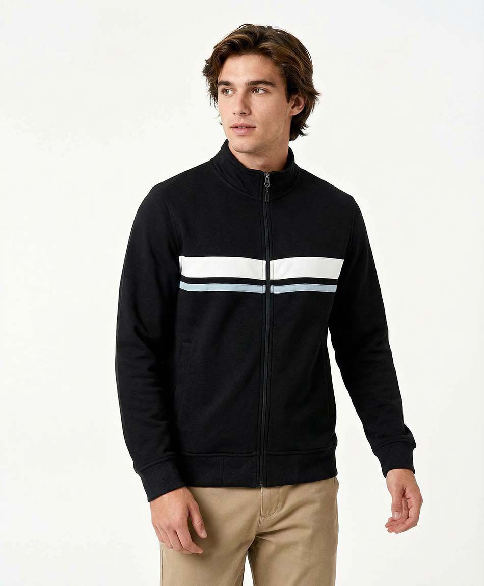 Poler&oacute;n hombre cierre navy