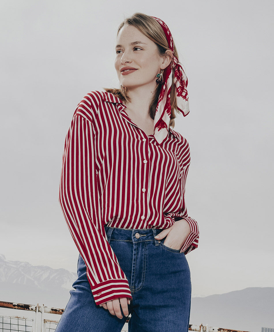 Blusa mujer líneas red
