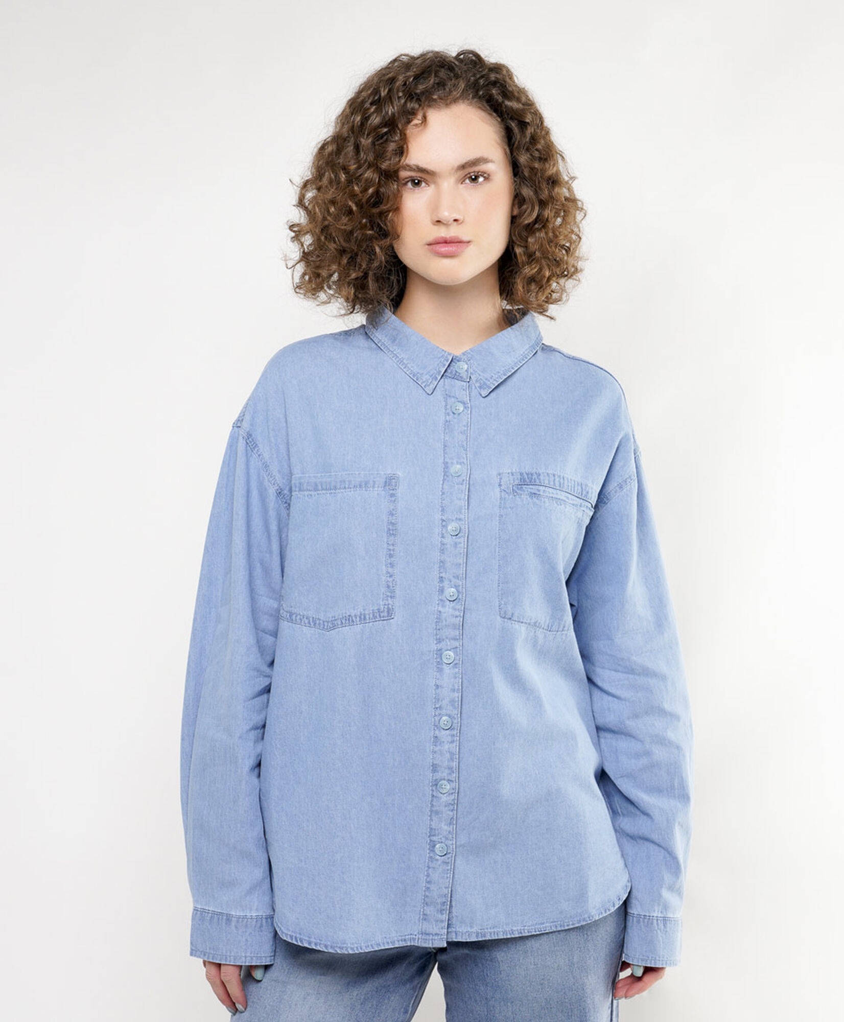 Blusa mujer denim bolsillos Blusa mujer denim bolsillos