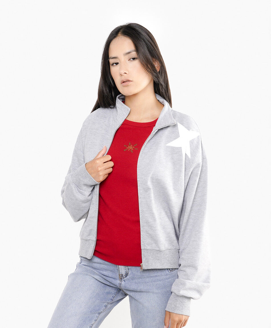 Poler&oacute;n mujer cierre estrella