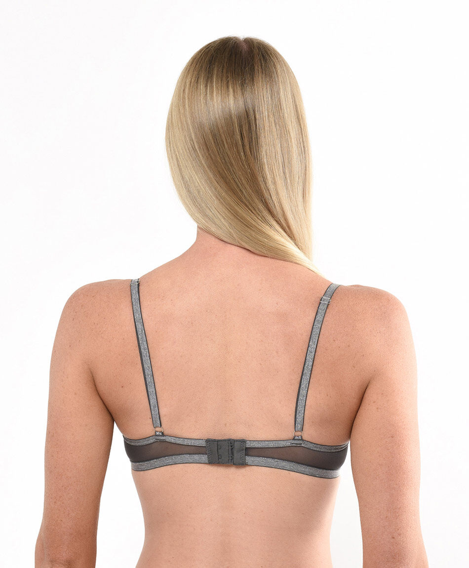 Sost&eacute;n mujer encaje brillitos silver