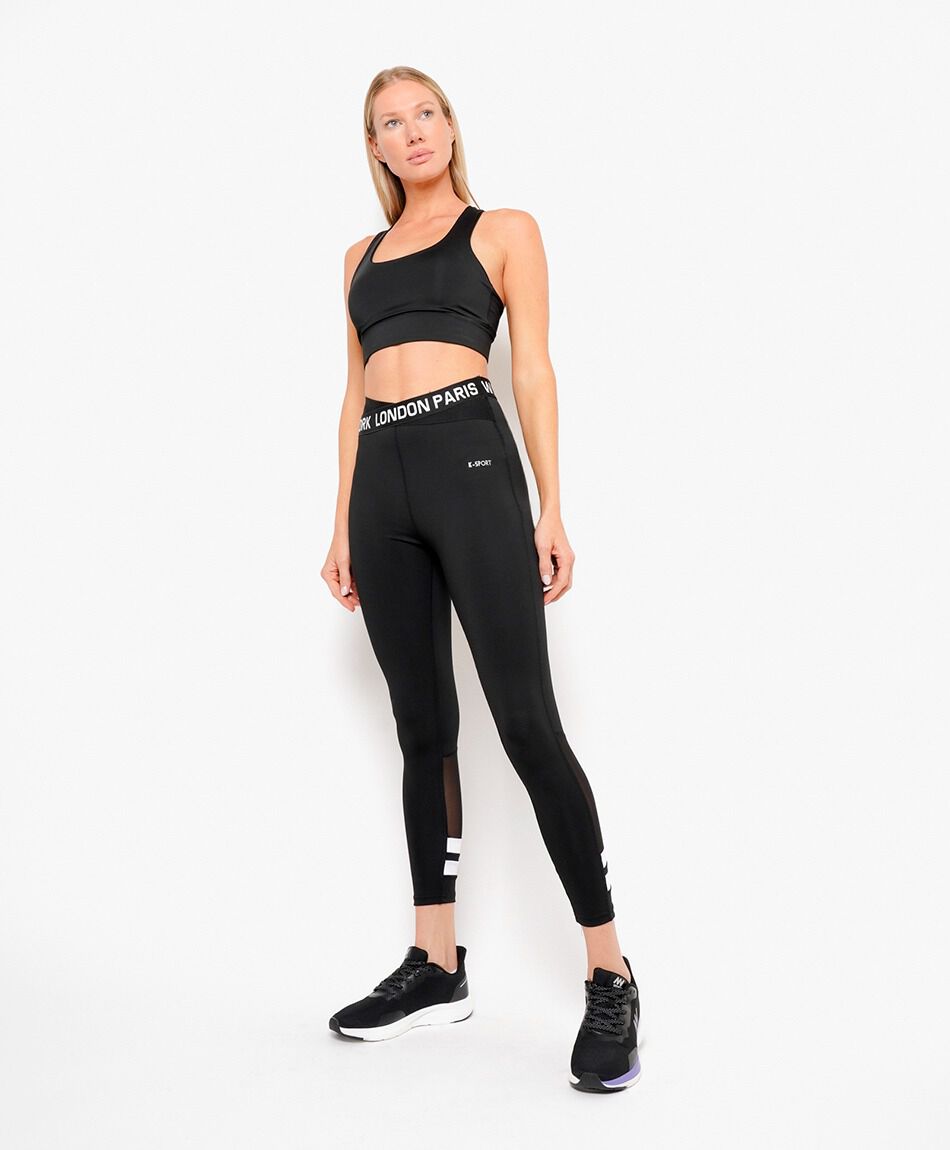 Calza mujer mesh pantorrillas tiro alto