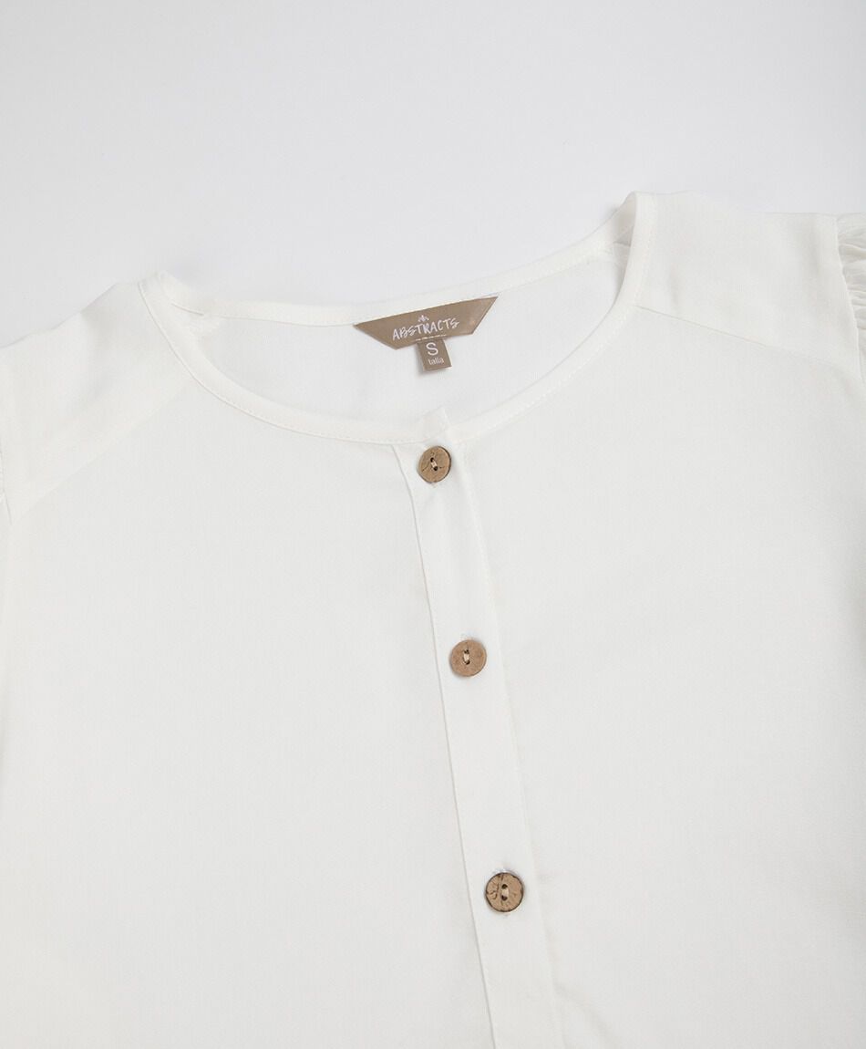 Blusa mujer botones manga globo