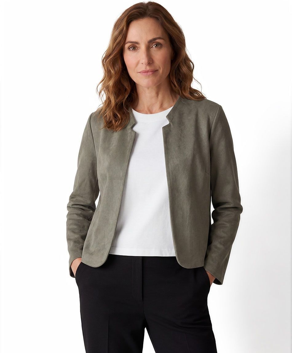 Chaqueta mujer suede abierta