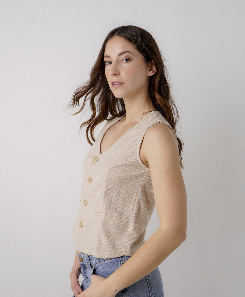 Vest mujer tejido natural