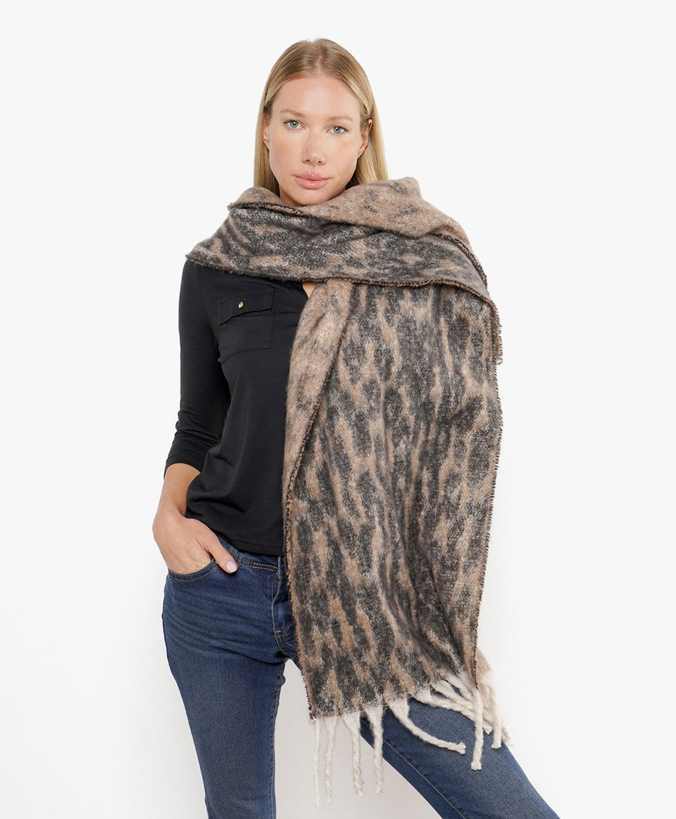 Ruana mujer animal print