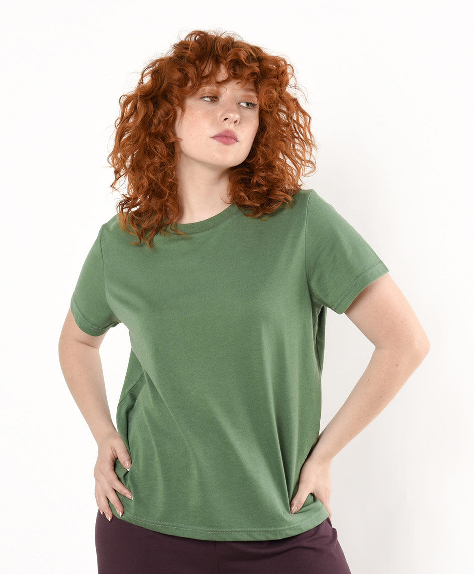 Polera mujer lisa verde
