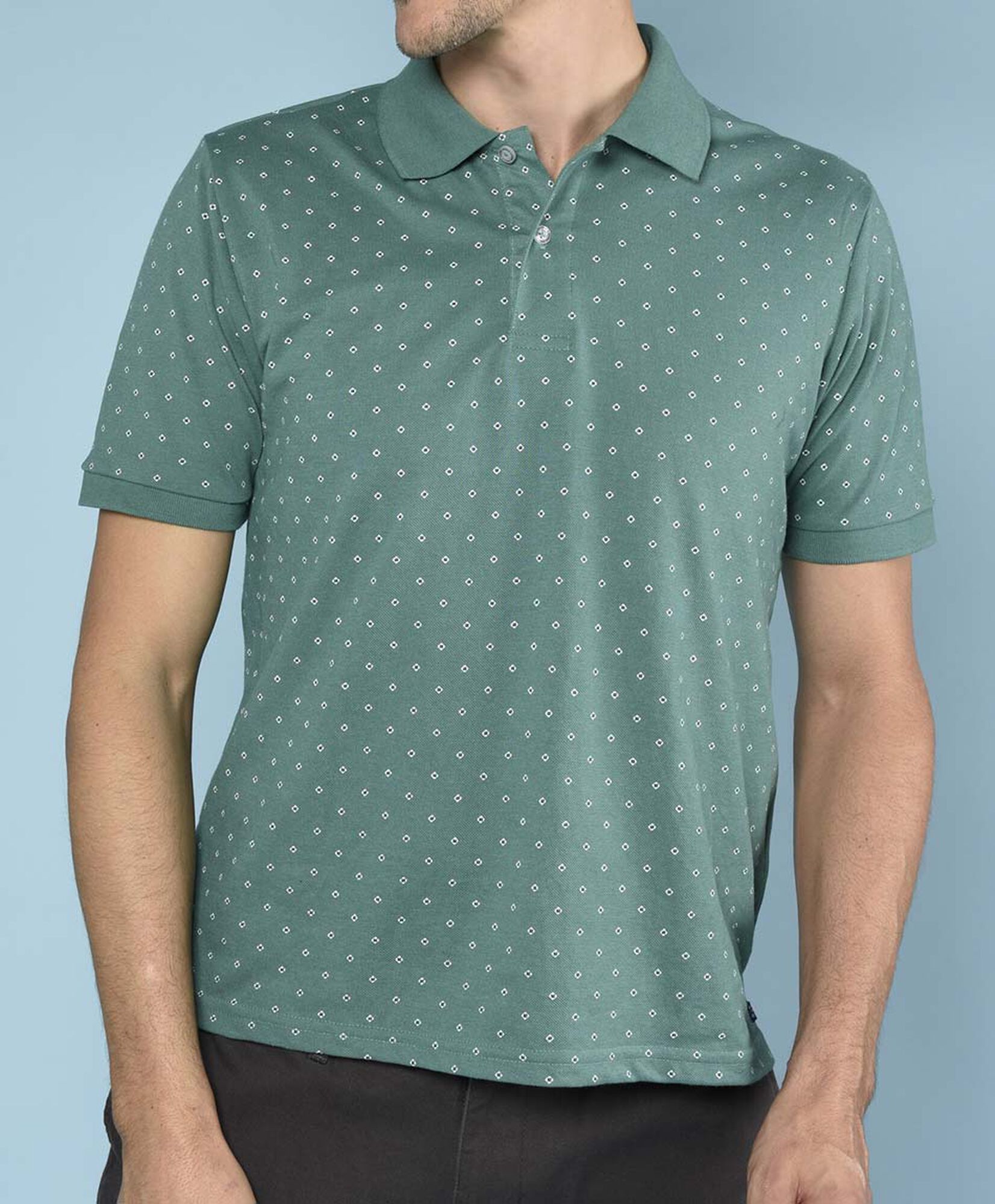 Polera cuello polo estampada Polera cuello polo estampada