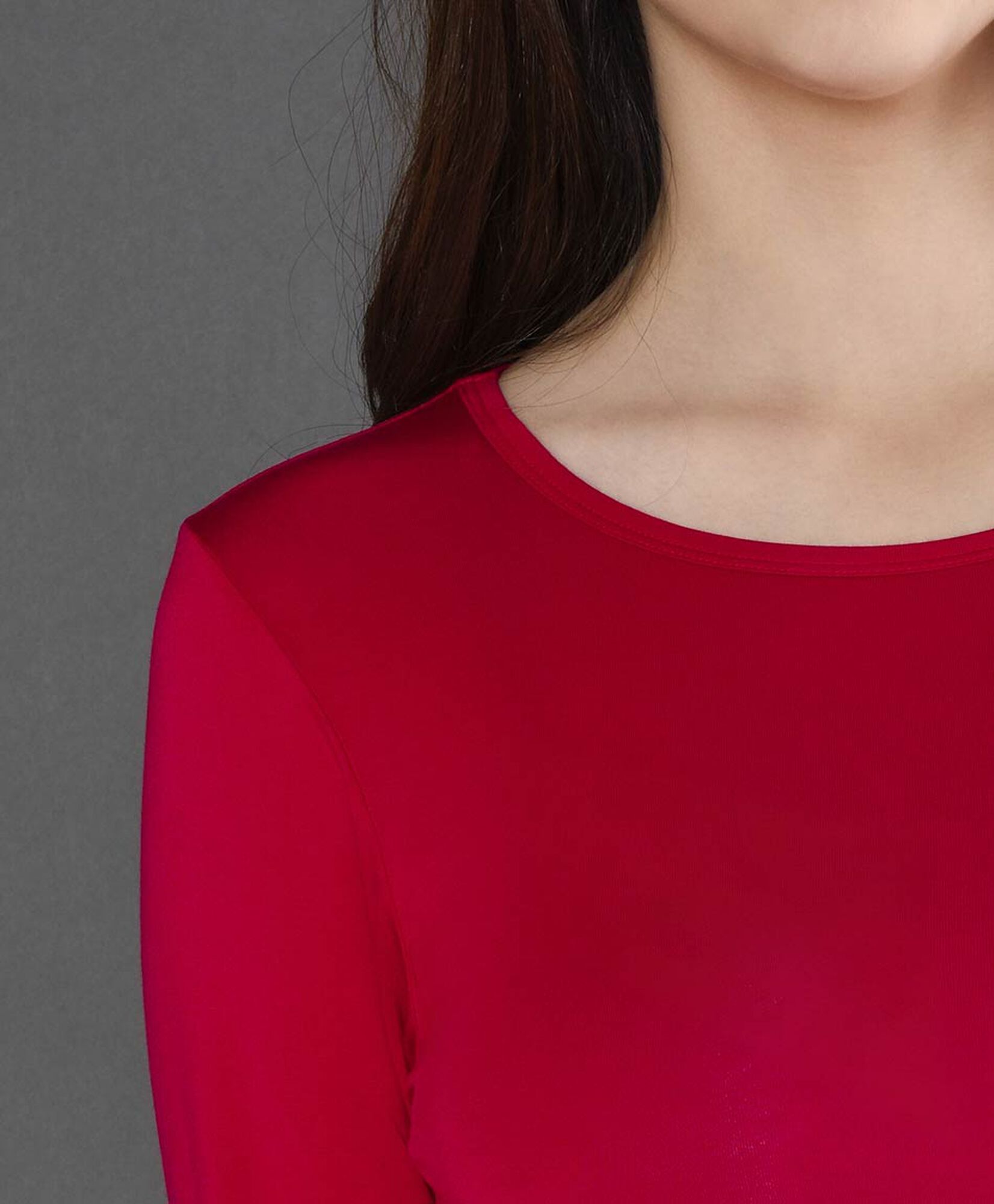 Camiseta básica lisa mujer manga larga Camiseta básica lisa mujer manga larga