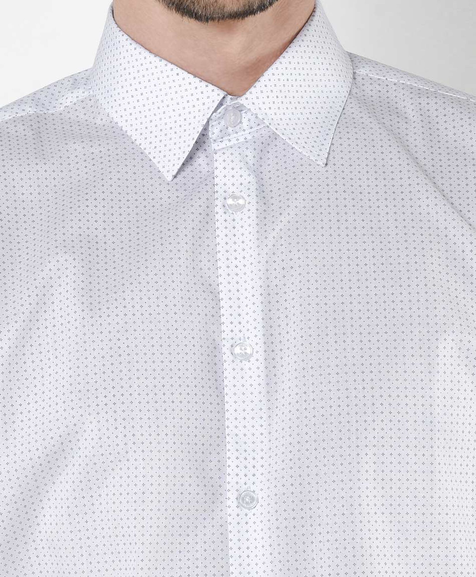 Camisa hombre puntitos blanca Camisa hombre puntitos blanca
