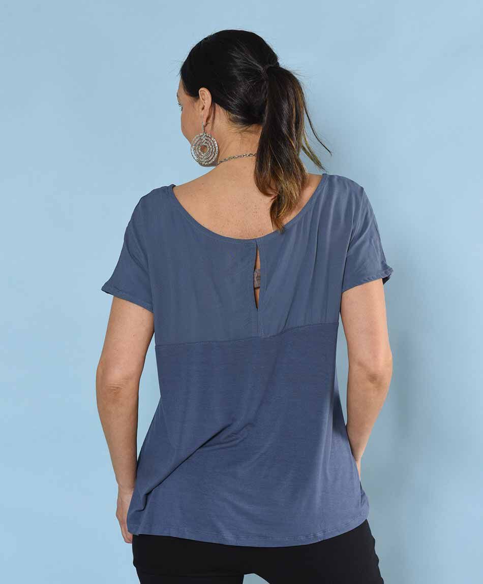 Polera oversize manga mini cuello redondo