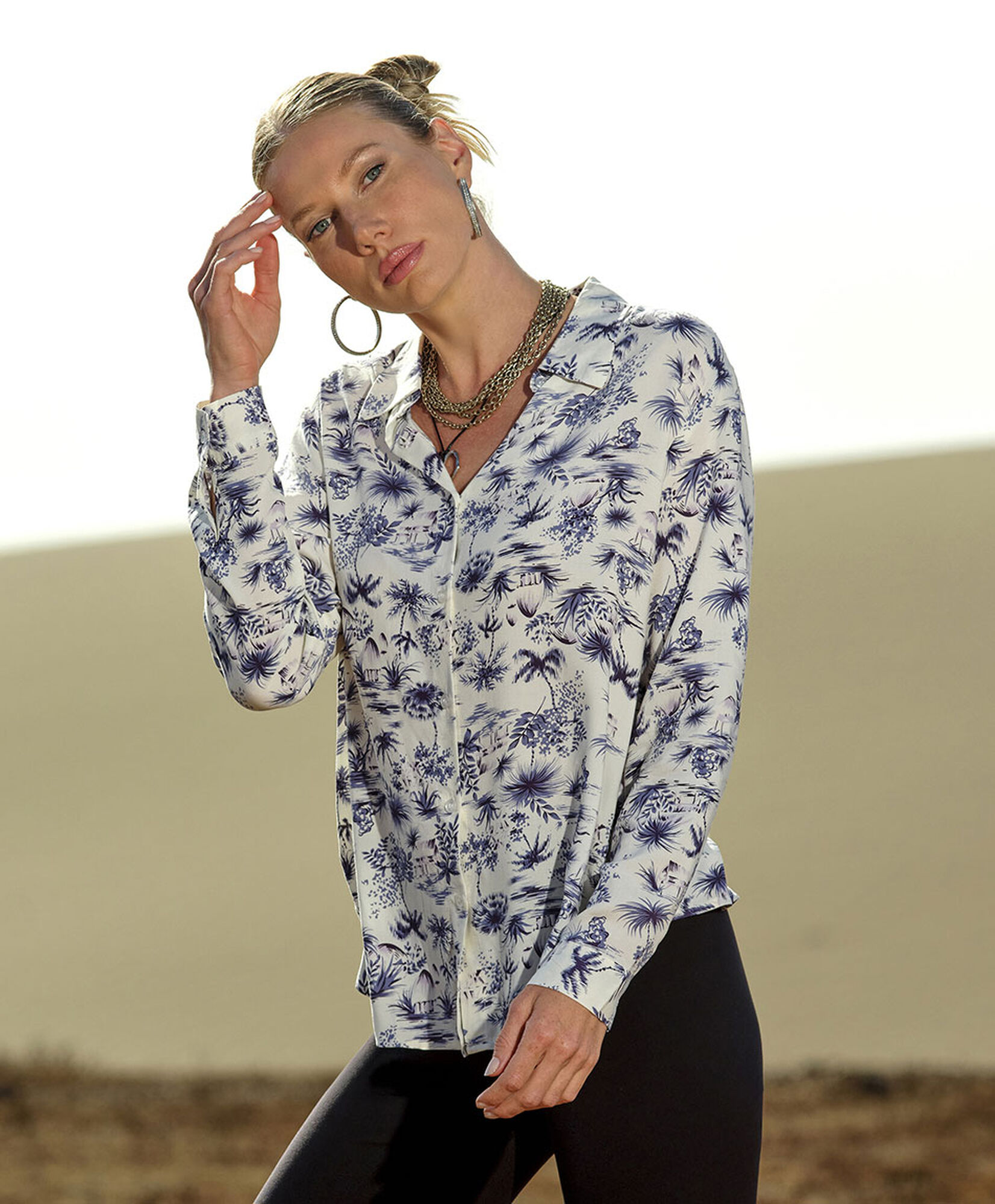 Blusa mujer estampado tropical Blusa mujer estampado tropical