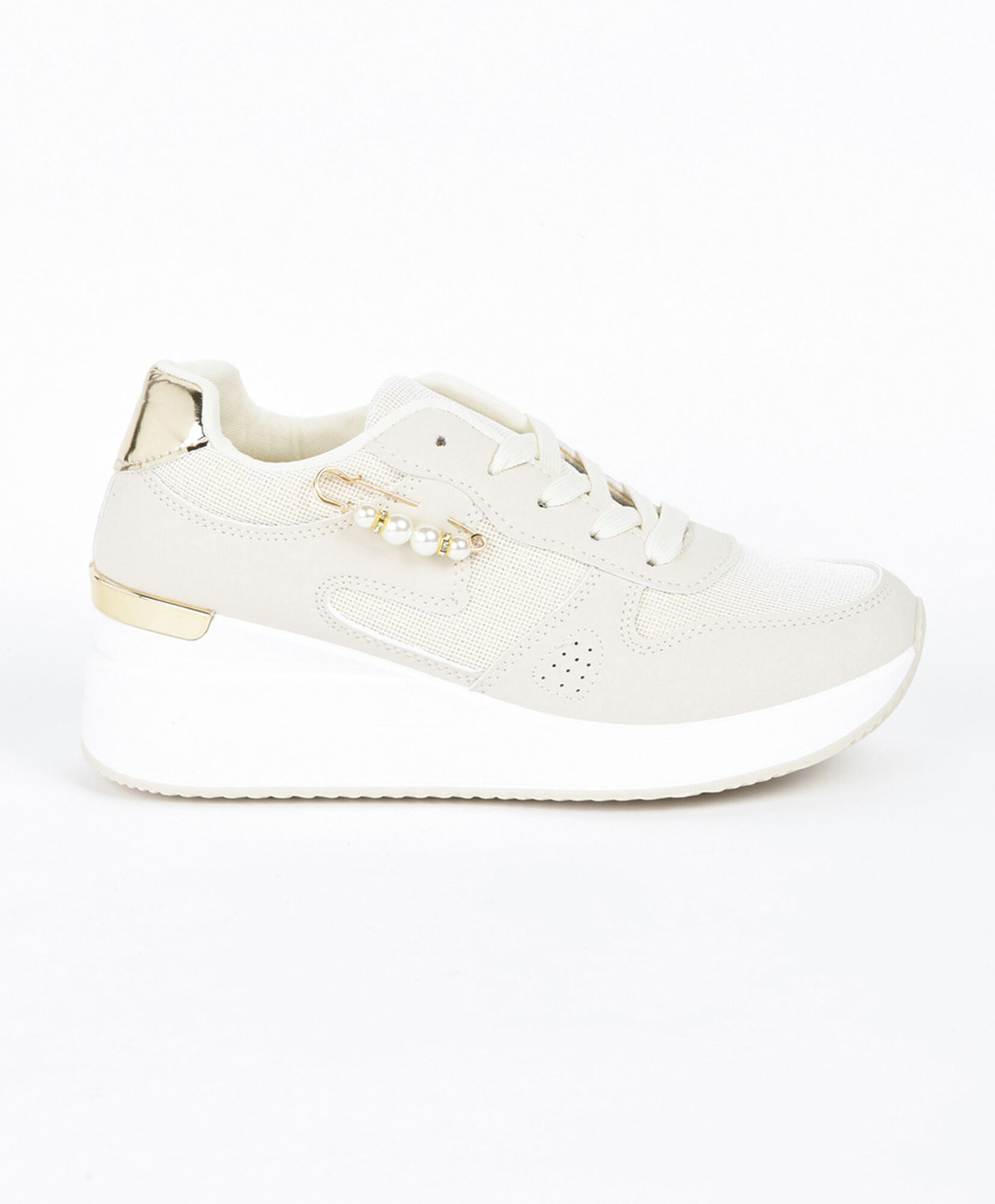 Zapatilla mujer plataforma perlas Zapatilla mujer plataforma perlas