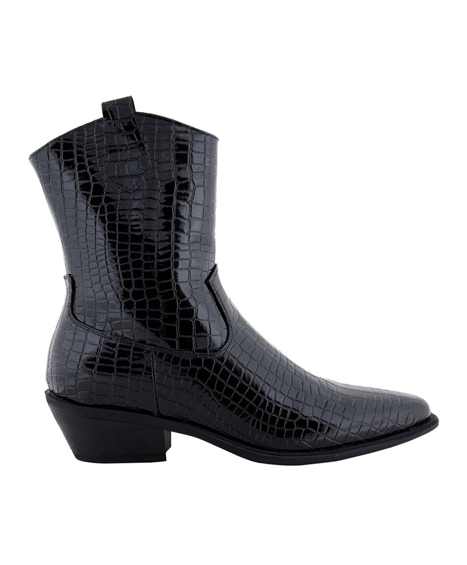 Botin charol croc