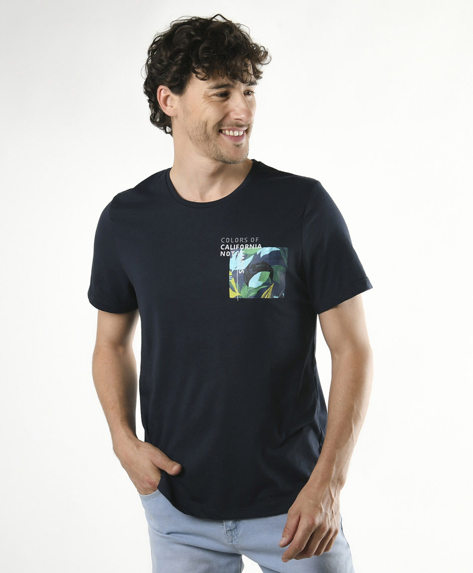 Polera hombre doble estampado cuadro Polera hombre doble estampado cuadro