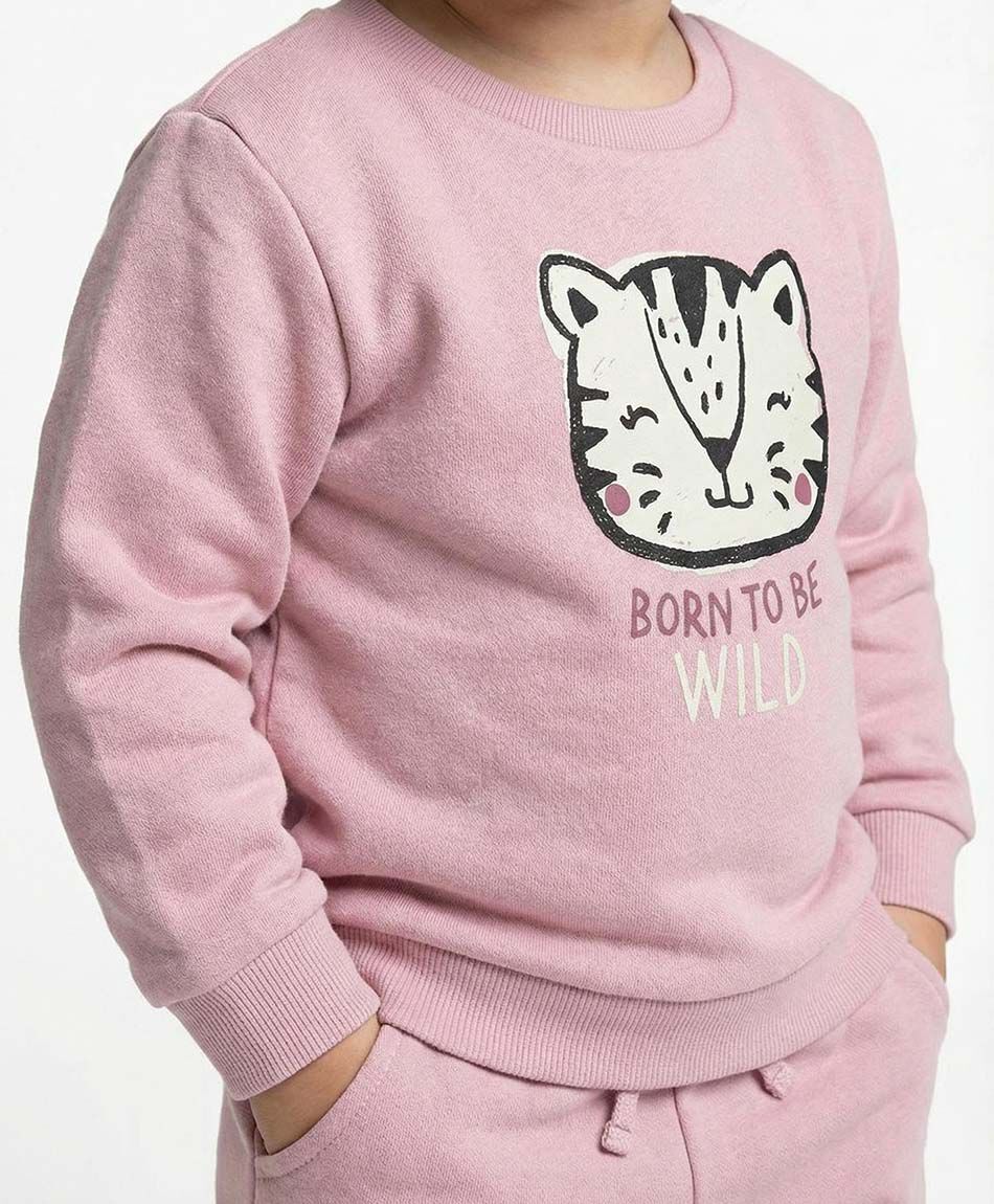 Set buzo beb&eacute; wild rosado