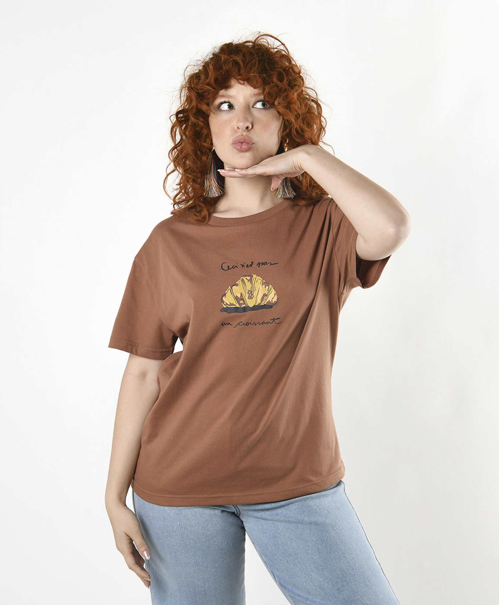 Polera mujer estampado croissant Polera mujer estampado croissant