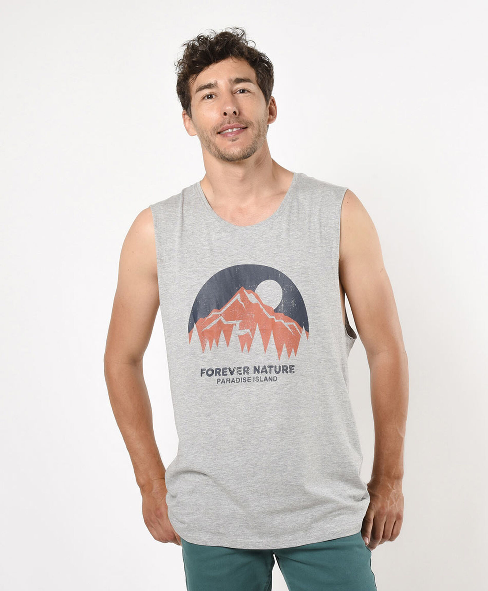 Polera hombre montaña sin mangas Polera hombre montaña sin mangas