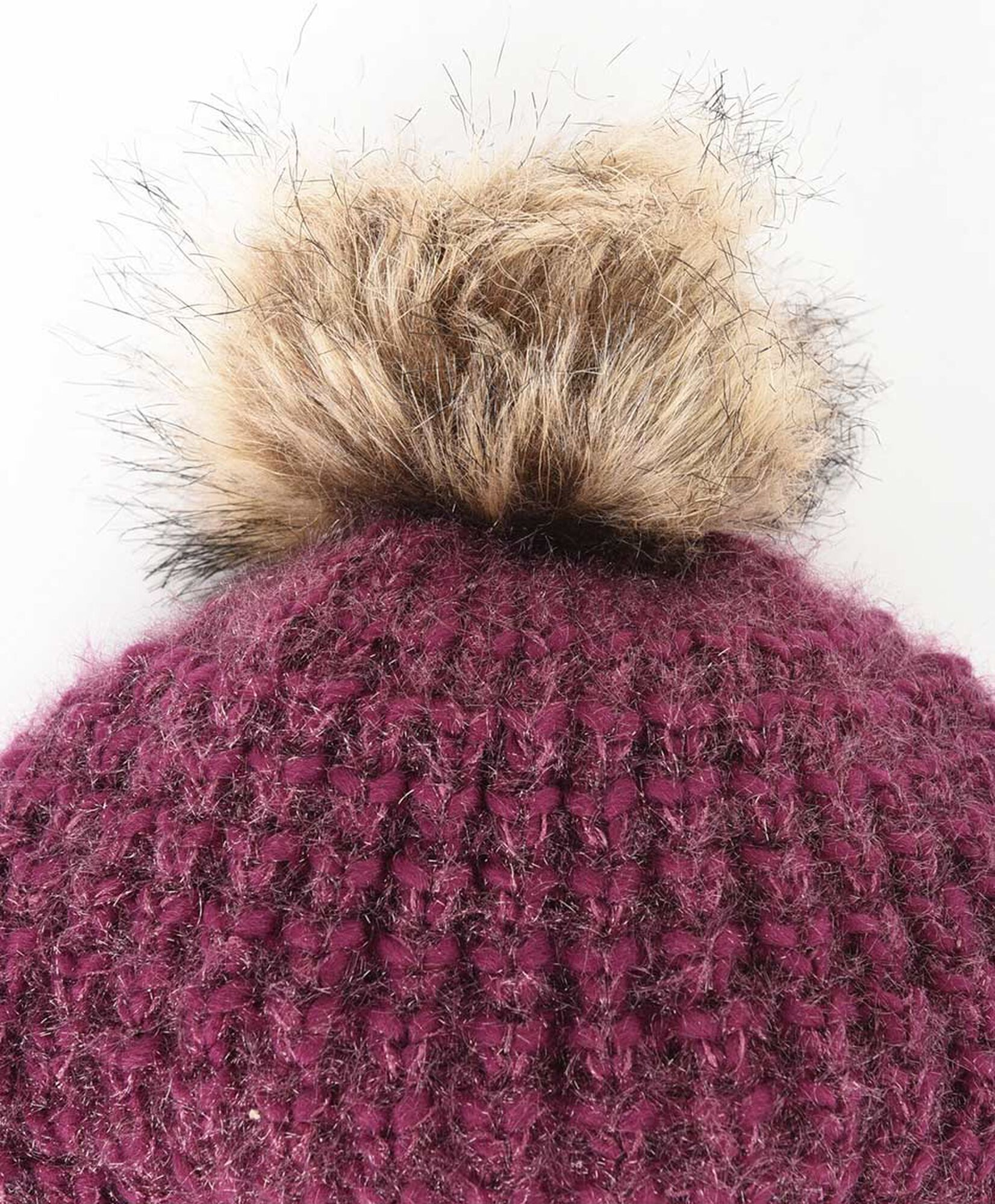 Boina mujer tejida pompon morada Boina mujer tejida pompon morada