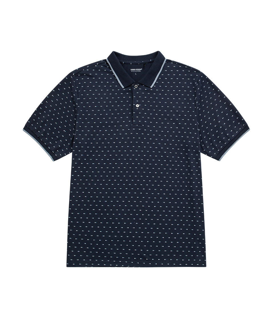 Polera hombre cuello polo azul navy
