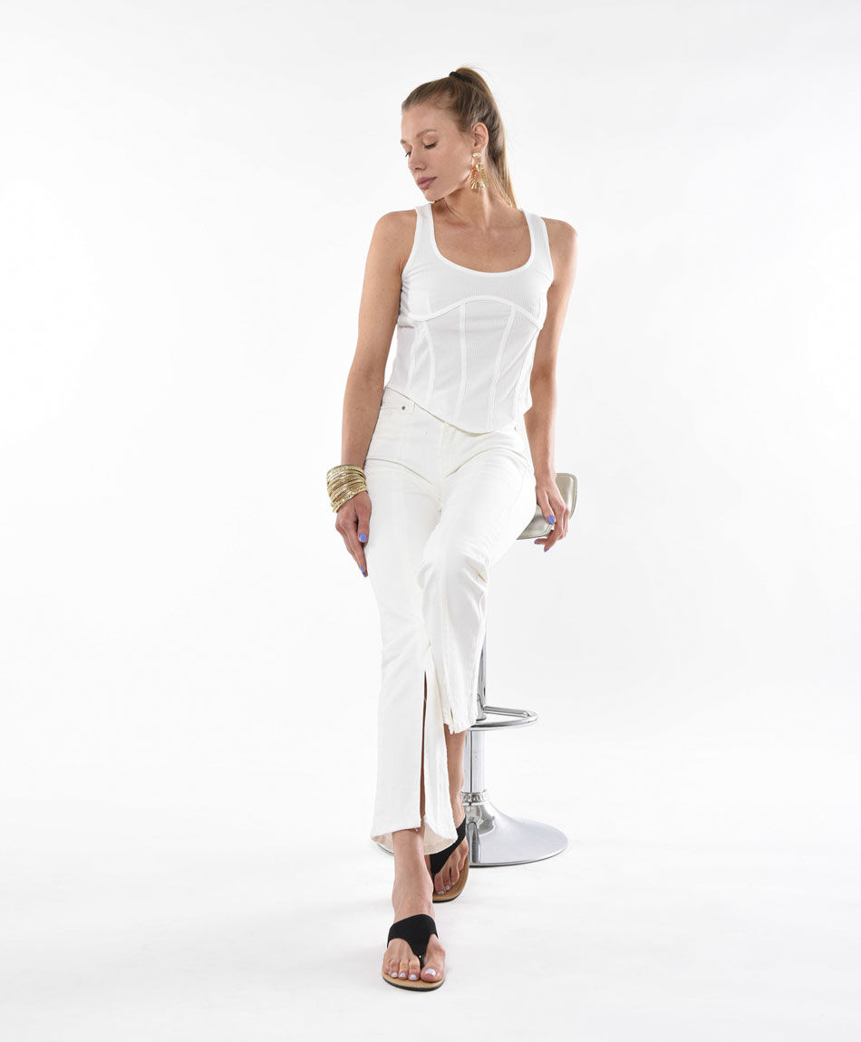 Sandalia plana taco cuadrado