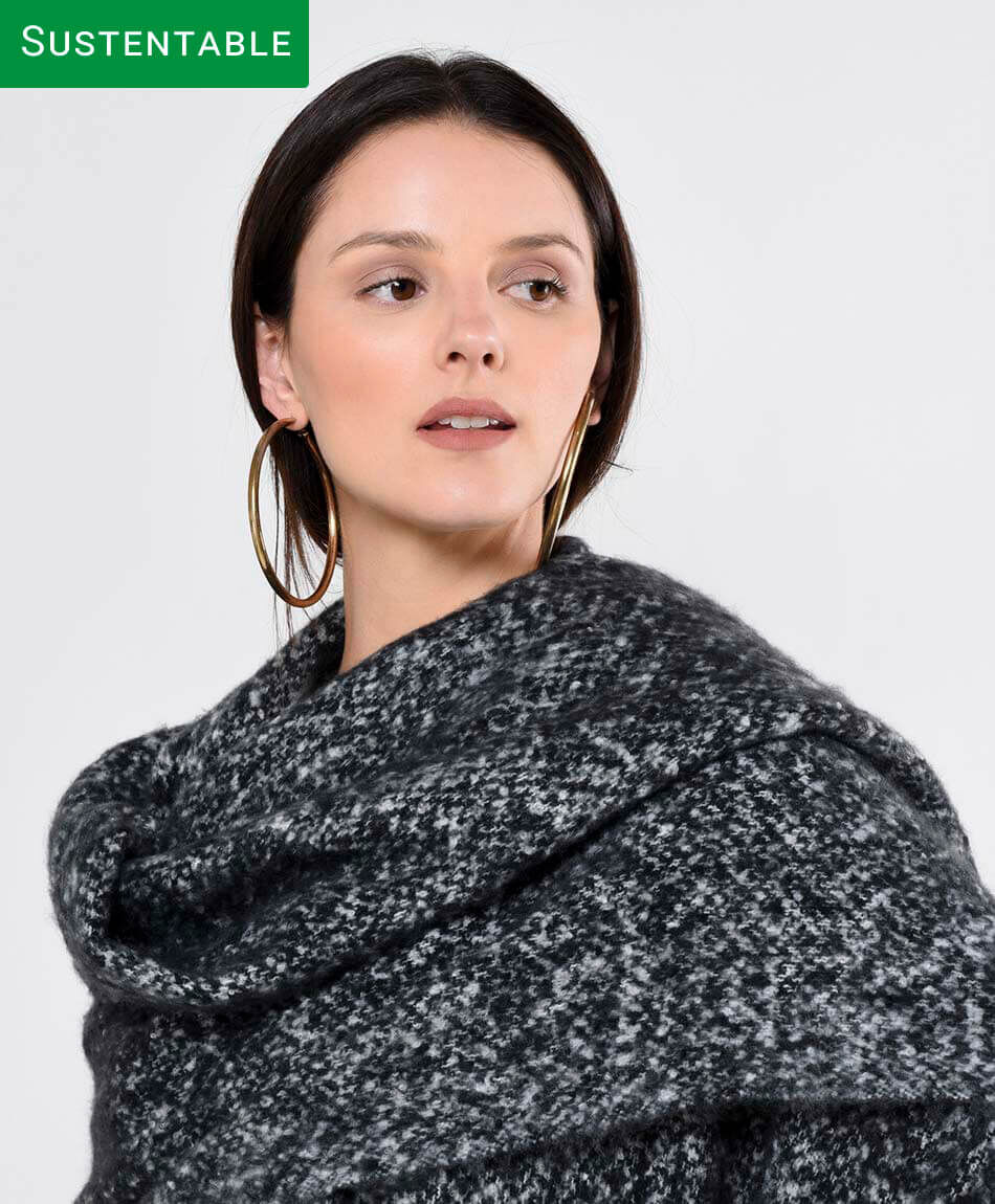 Bufanda mujer lisa flecos