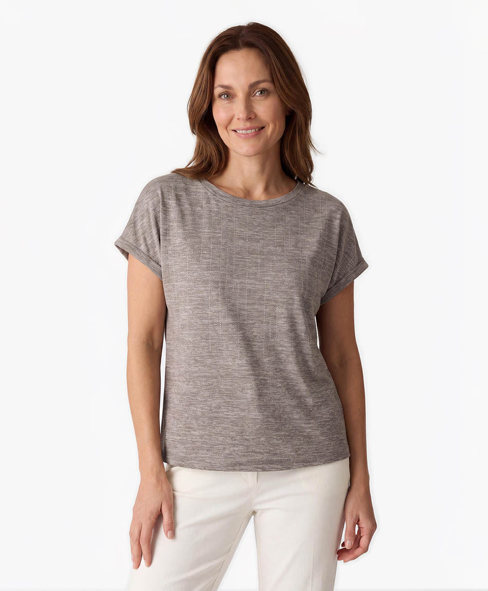 Polera mujer brillos frontal