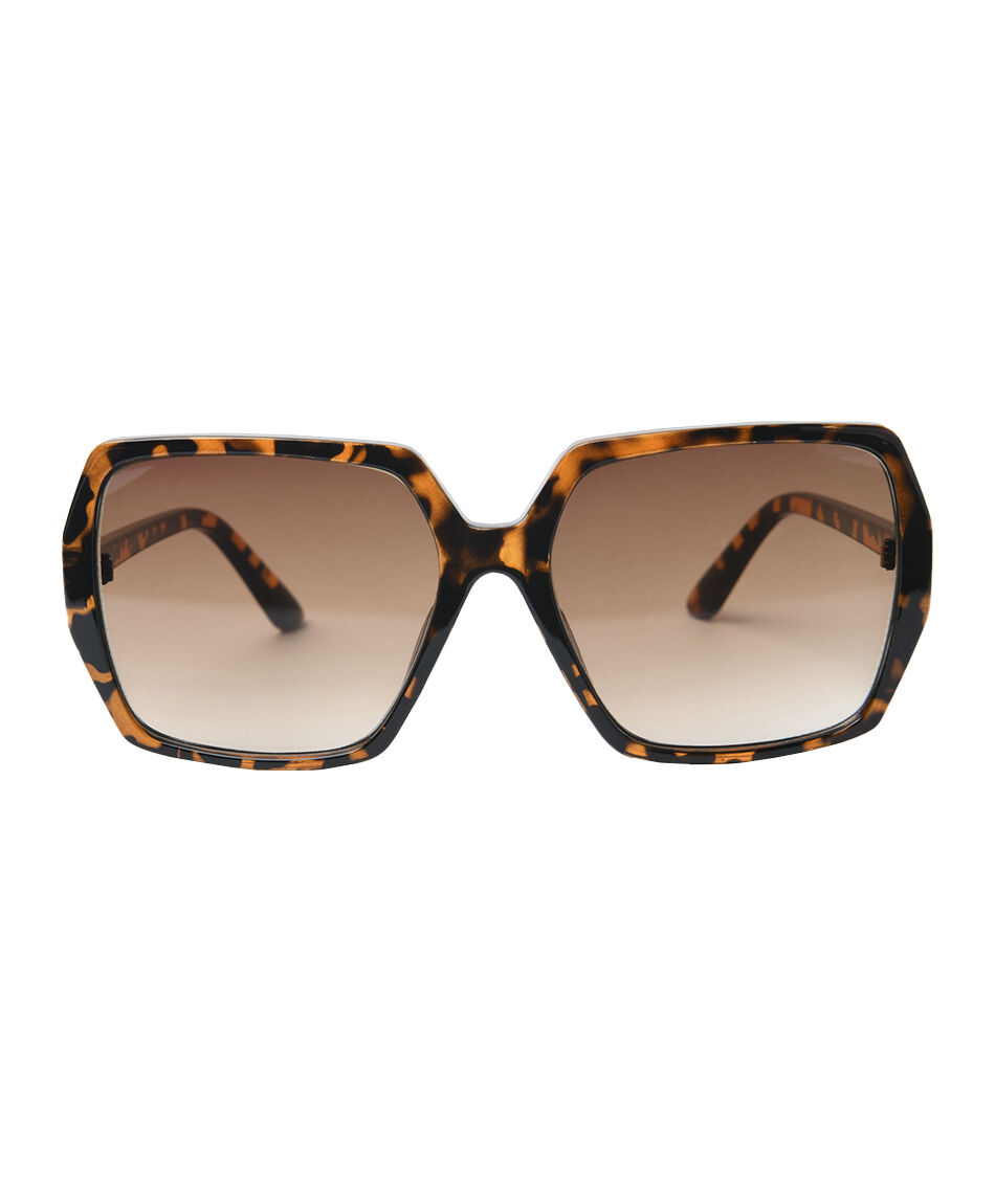Lentes mujer irregulares animal print protecci&oacute;n uv