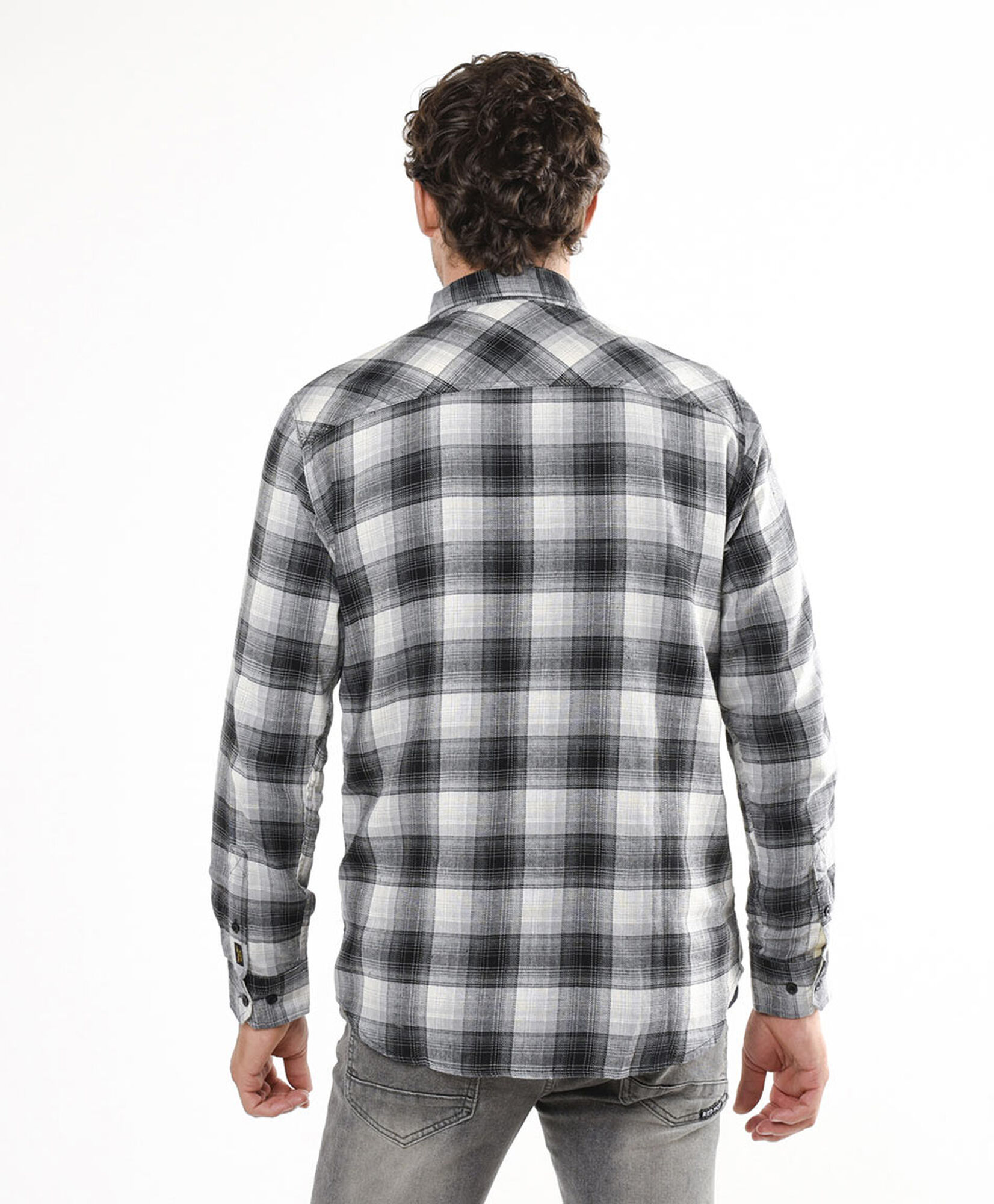 Camisa hombre cuadrille blanco y negro Camisa hombre cuadrille blanco y negro