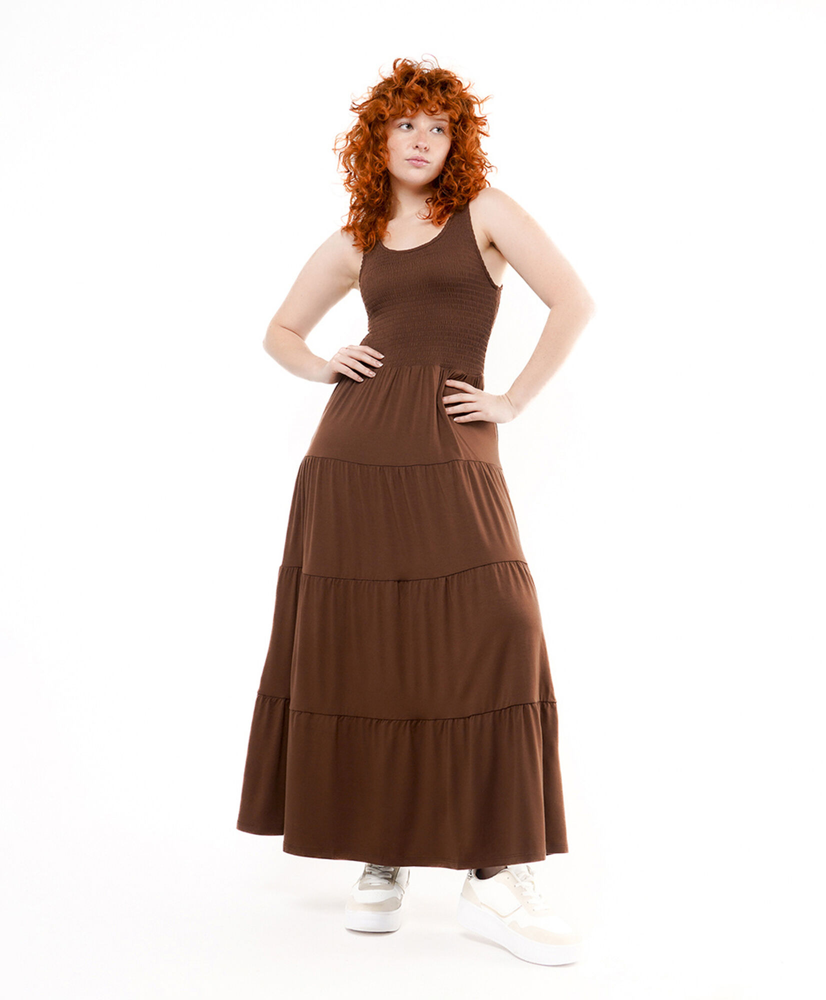 Vestido mujer pisos café Vestido mujer pisos café