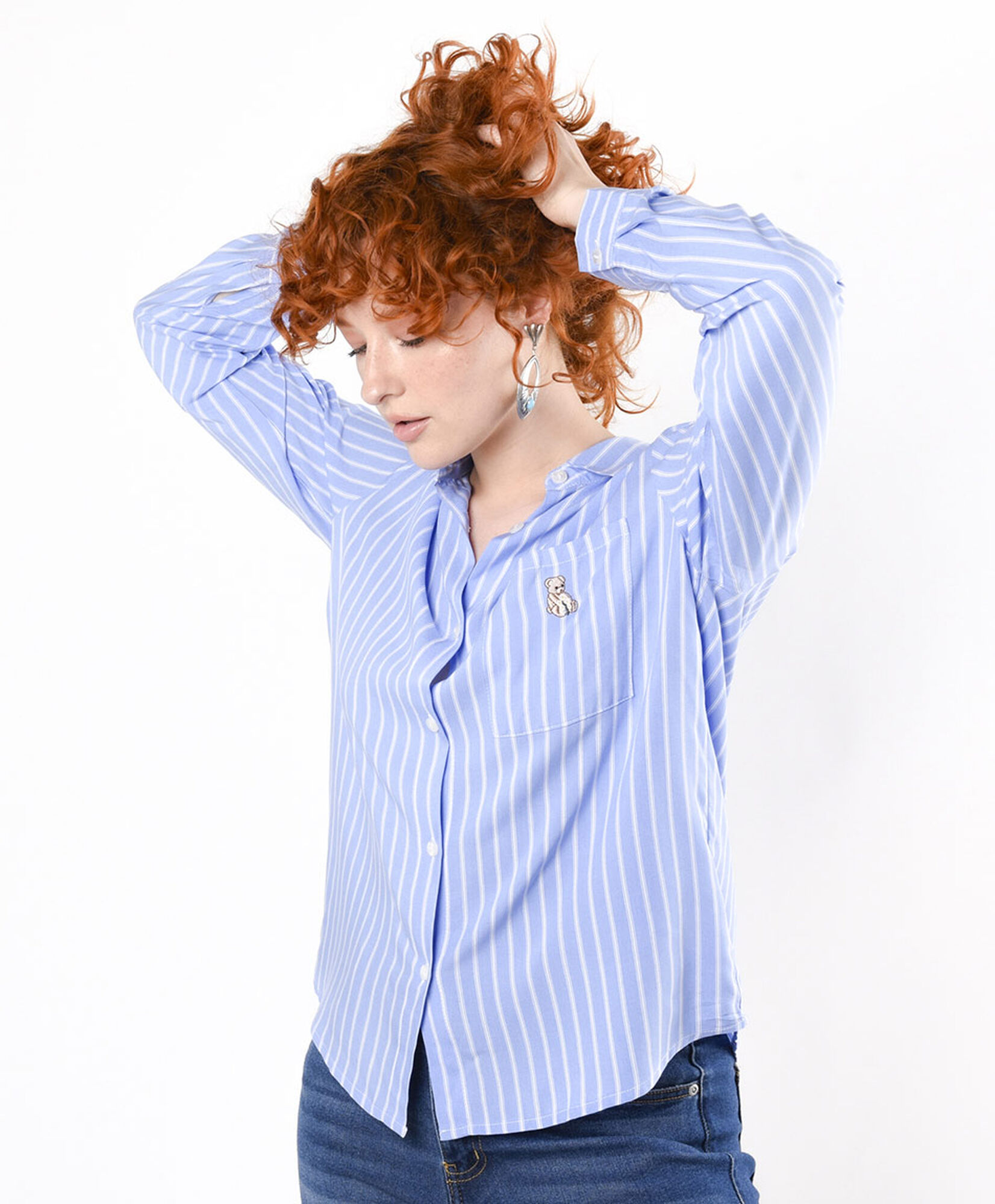 Blusa mujer líneas oso bordado Blusa mujer líneas oso bordado