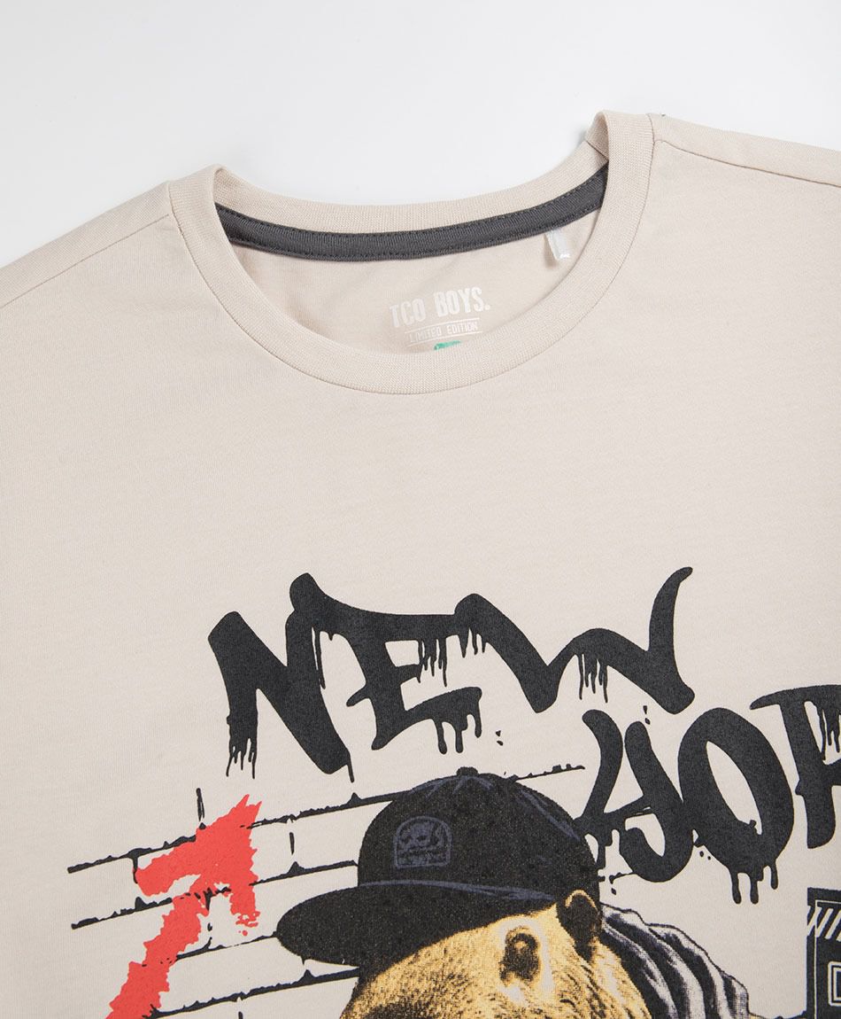 Polera ni&ntilde;o manga larga capibara skate