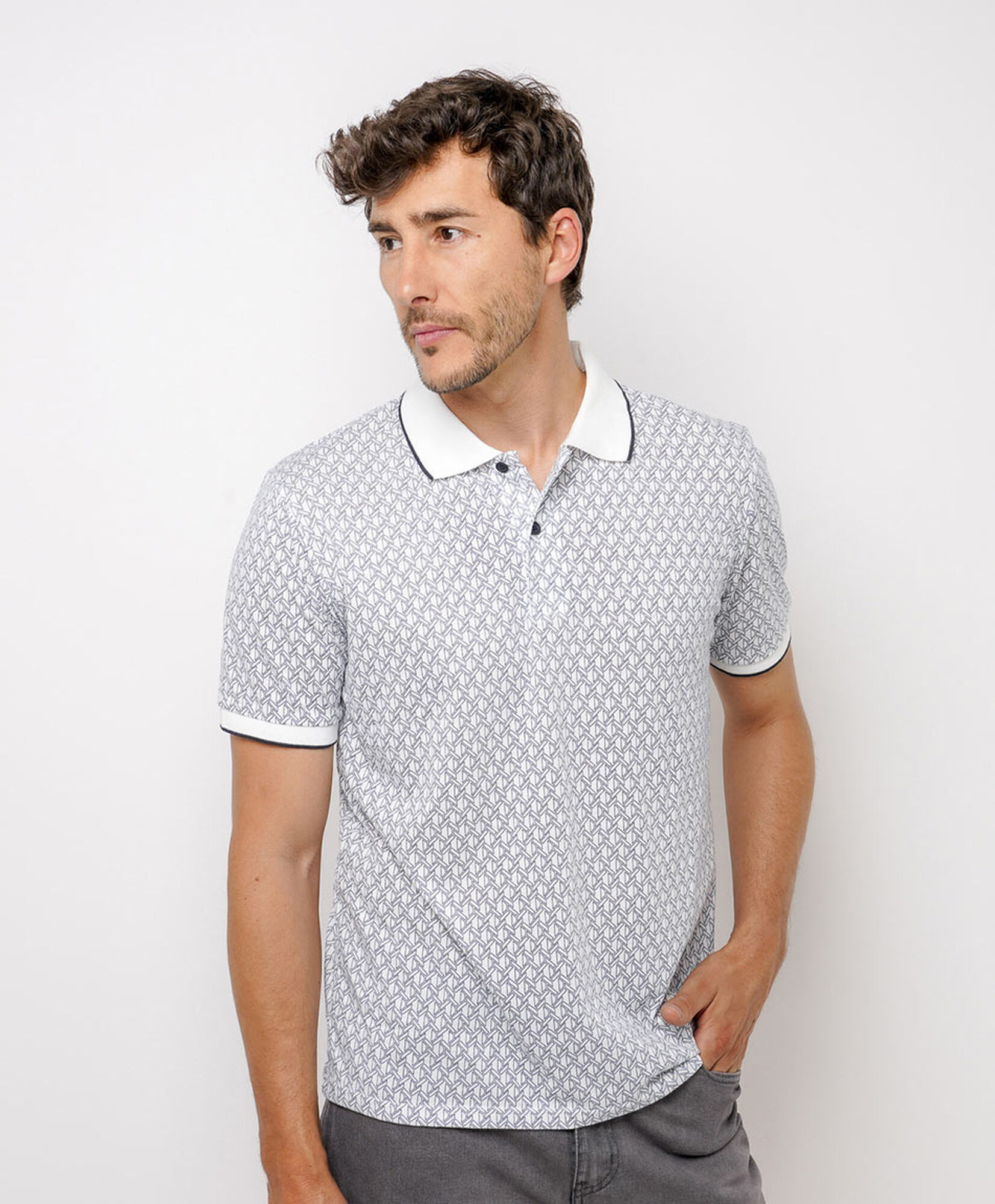 Polera hombre polo bordes mangas Polera hombre polo bordes mangas