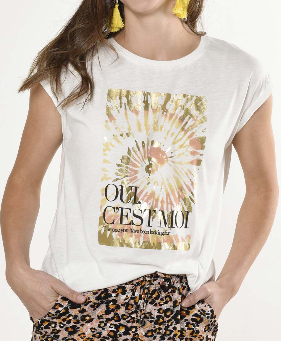 Polera manga mini cuello redondo