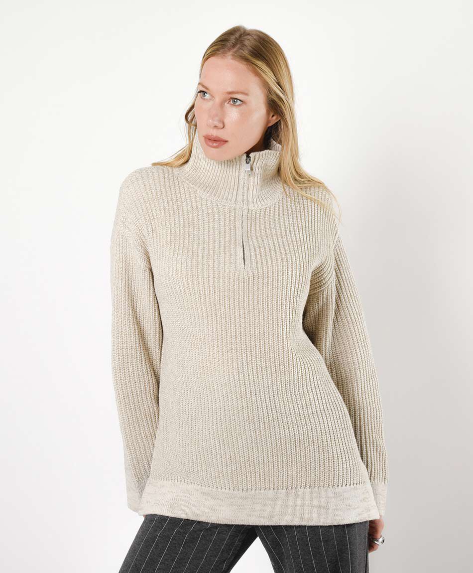 Sweater mujer cuello alto oversize
