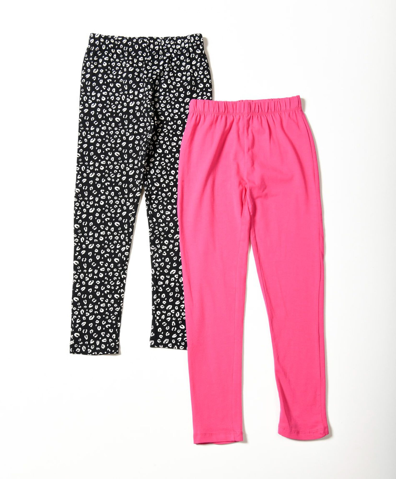 Pack 2 leggins niña hojas y fucsia Pack 2 leggins niña hojas y fucsia