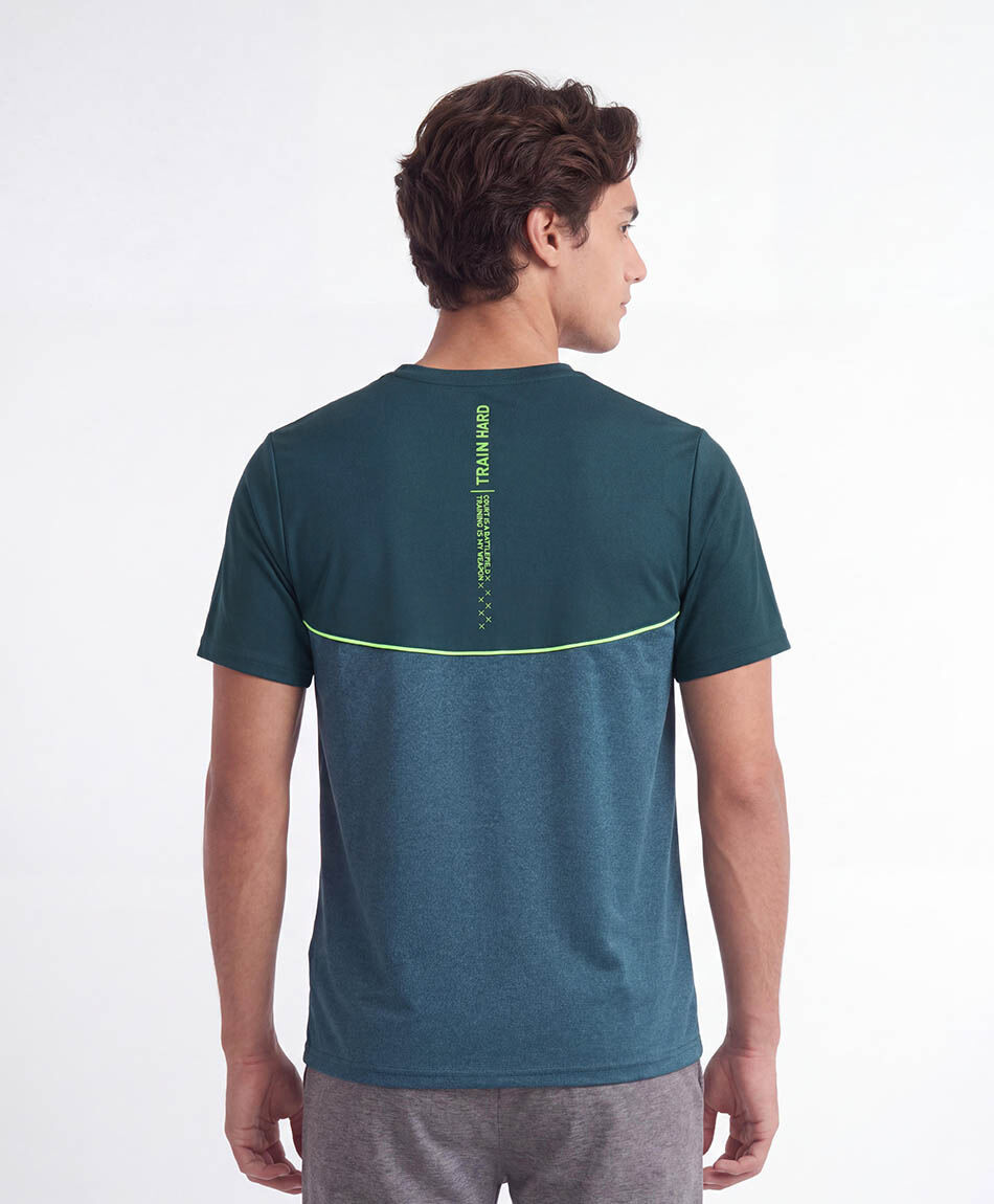 Polera deportiva hombre melange turquesa
