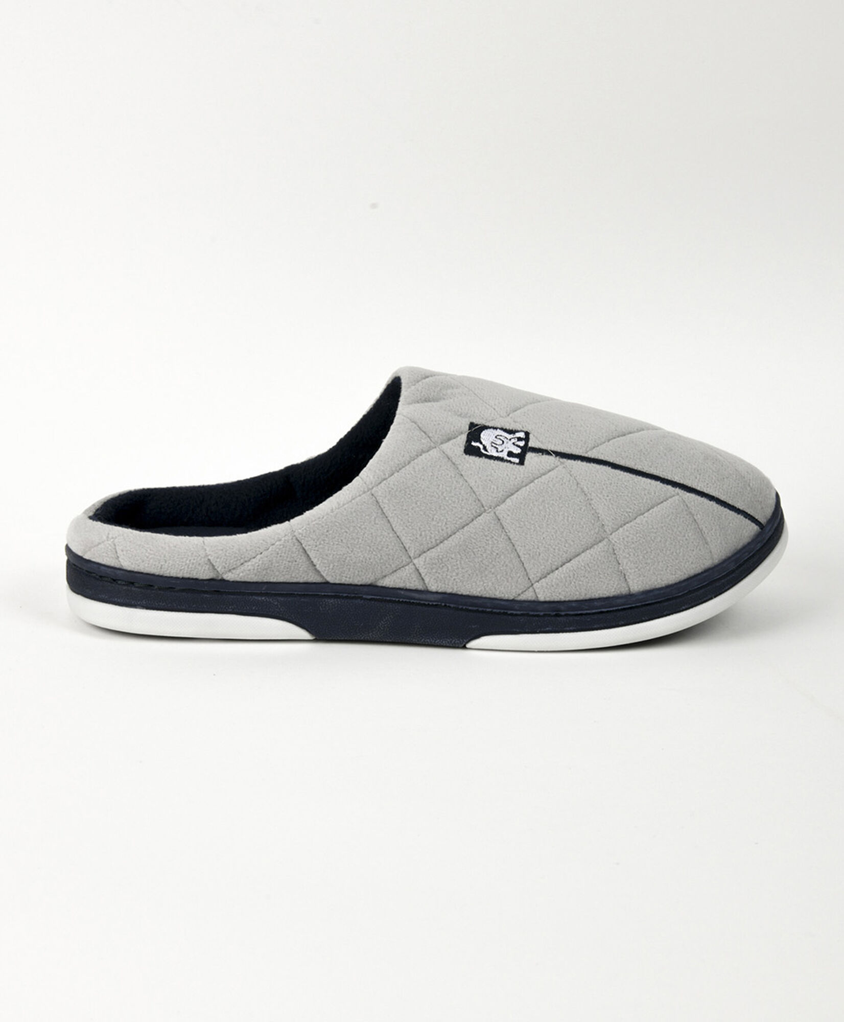 Pantufla hombre gris cuadros Pantufla hombre gris cuadros