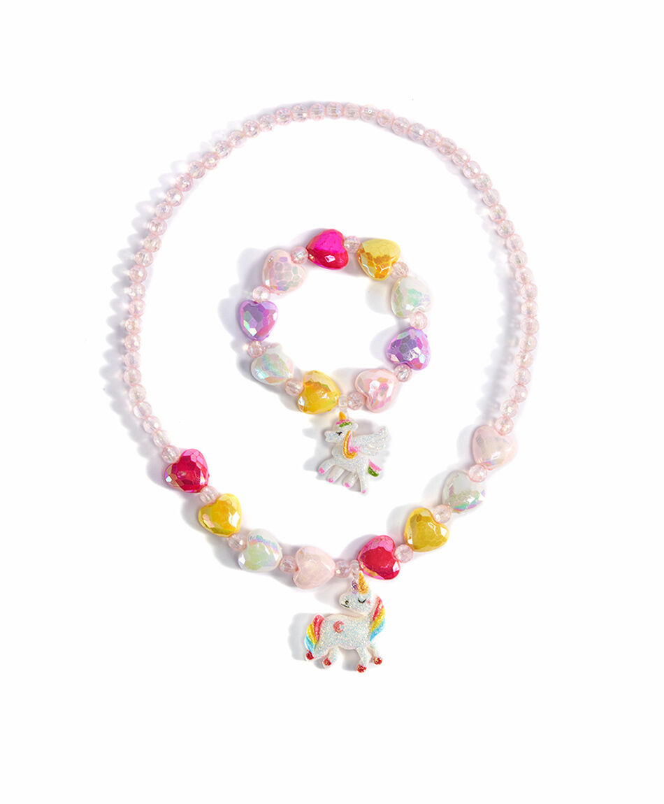 Set collar + pulsera infantil unicornio